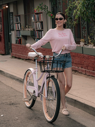 "tee time is me time" Silk Cashmere Crewneck