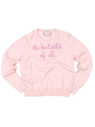 "the best witch of all" Women's Crewneck Sweater Lingua Franca NYC Pale Pink XS 