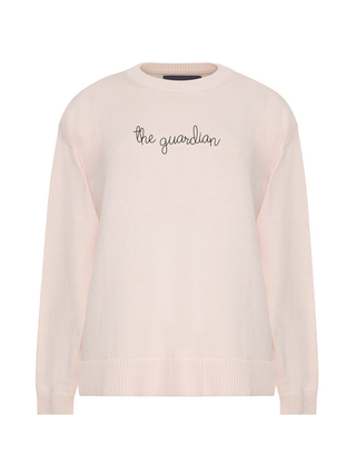 "the guardian" Maxine Sweater Cotton Cashmere LINGUA FRANCA NYC Pale Pink XS