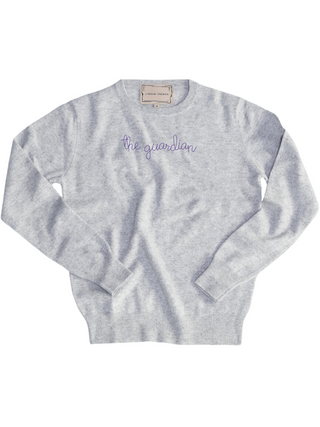"the guardian" Men's Crewneck Cashmere Core LINGUA FRANCA NYC Smoke XS