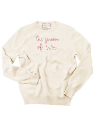 "the power of we" Women's Crewneck Cashmere Core LINGUA FRANCA NYC Cream XS