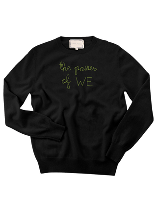 "the power of we" Women's Crewneck Cashmere Core LINGUA FRANCA NYC Black XS