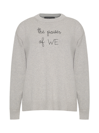 "the power of we" Maxine Sweater Cotton Cashmere LINGUA FRANCA NYC Smoke XS