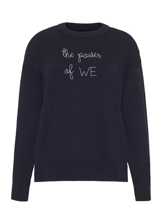 "the power of we" Maxine Sweater Cotton Cashmere LINGUA FRANCA NYC Black XS