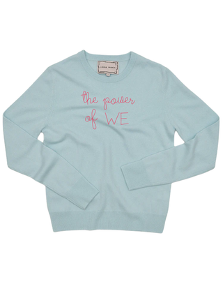 "the power of we" Women's Crewneck Cashmere Core LINGUA FRANCA NYC Seafoam XS