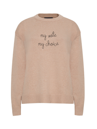 "my vote my choice" Maxine Sweater Maxine LINGUA FRANCA NYC Oatmeal XS
