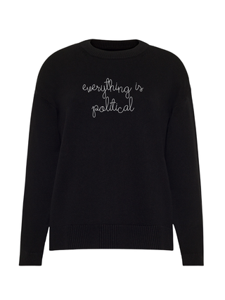 "my vote my choice" Maxine Sweater Maxine LINGUA FRANCA NYC Black XS