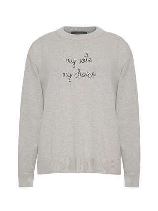 "my vote my choice" Maxine Sweater Maxine LINGUA FRANCA NYC Smoke XS