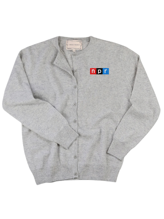 "npr block logo"Classic Cardigan Cashmere Core LINGUA FRANCA NYC Smoke XS