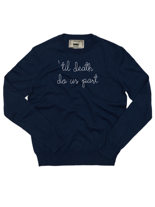 "'til death do us part" Cotton Silk Crewneck 307 Other LINGUA FRANCA NYC Navy XS