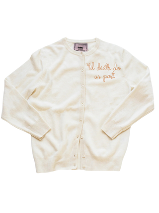 "'til death do us part" Classic Cardigan Cashmere Core LINGUA FRANCA NYC Cream XS