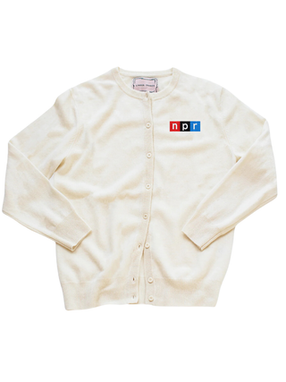 "npr block logo"Classic Cardigan Cashmere Core LINGUA FRANCA NYC Cream XS