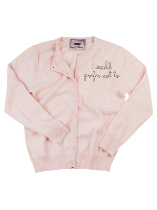 "i would prefer not to" Classic Cardigan Cashmere Core LINGUA FRANCA NYC Pale Pink XS