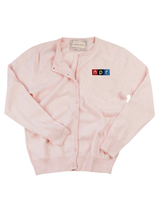 "npr block logo"Classic Cardigan Cashmere Core LINGUA FRANCA NYC Pale Pink XS