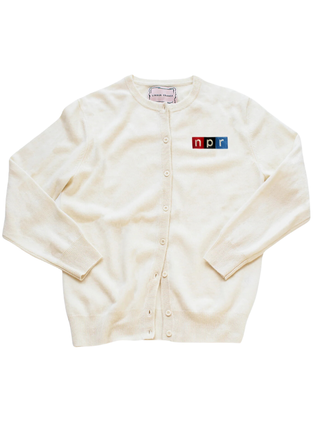"npr block logo"Classic Cardigan Cashmere Core LINGUA FRANCA NYC Cream XS