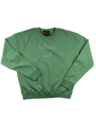 "tortured poet" Women's Sweatshirt Sweatshirt Dubow XS Vintage Green 