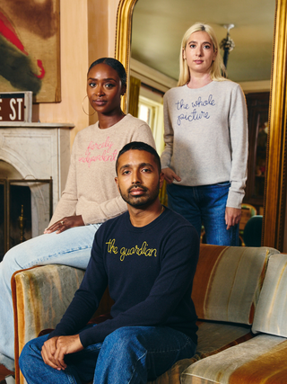 "facts are sacred" Women's Crewneck Cashmere Core LINGUA FRANCA NYC