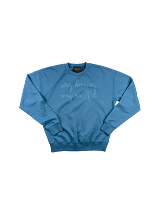 "very demure, very mindful" Women's Sweatshirt Sweatshirt Ecovest Vintage Blue XS 