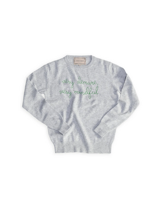 "very demure, very mindful" Crewneck Sweater Lingua Franca NYC Smoke XS 