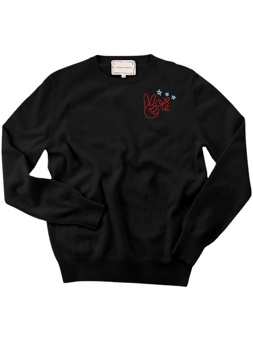 Peace + Vote Crewneck – Lingua Franca NYC