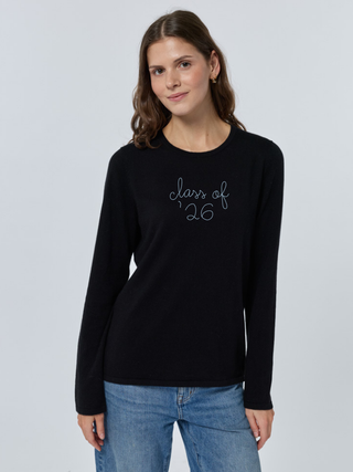 "school spirit" Mara Crewneck Cotton Silk Core LINGUA FRANCA NYC