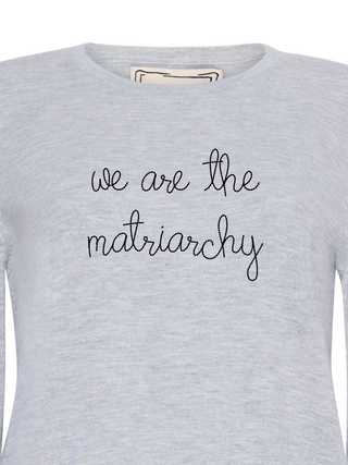 "we are the matriarchy" Mara Crewneck Cotton Silk Core LINGUA FRANCA NYC