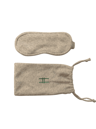 "H logo" Eye Mask Set Cashmere Core LINGUA FRANCA NYC Oatmeal OS