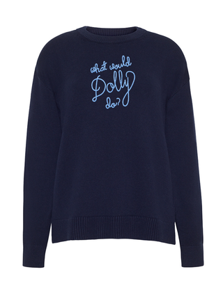 "what would dolly do?" graphic maxine sweater