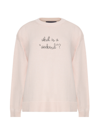 what is a "weekend"? Maxine Sweater Cotton Cashmere LINGUA FRANCA NYC Pale Pink XS