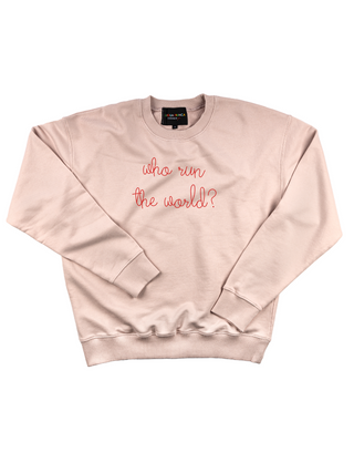 "who run the world" Women's Sweatshirt Sweatshirt Ecovest Light Pink XS 