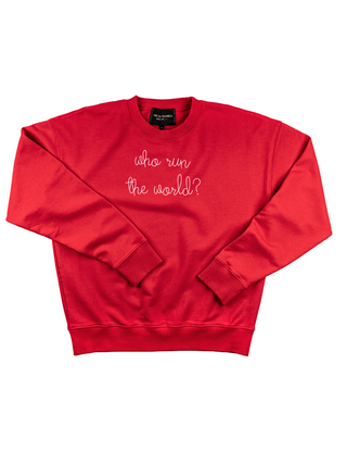 "who run the world" Women's Sweatshirt Sweatshirt Ecovest Red XS 
