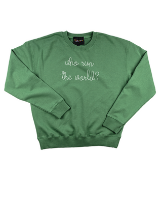 "who run the world" Women's Sweatshirt Sweatshirt Ecovest Vintage Green XS 