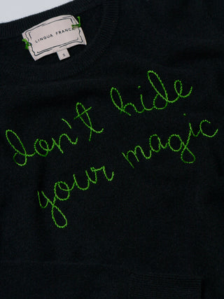 "don't hide your magic" Kids' Crewneck Sweater Lingua Franca NYC   