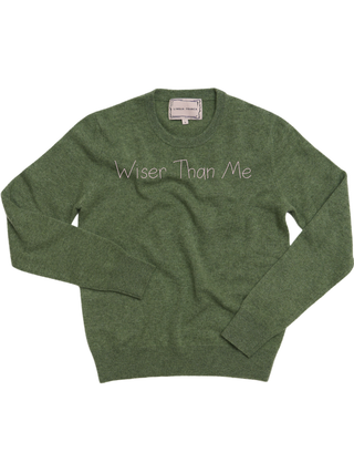 "wiser than me" Crewneck Sweater LINGUA FRANCA NYC   