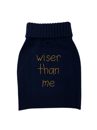 "wiser than me" Dog Sweater Sweater LINGUA FRANCA NYC Black XS 