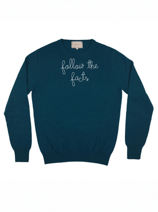"follow the facts" Cashmere Crewneck