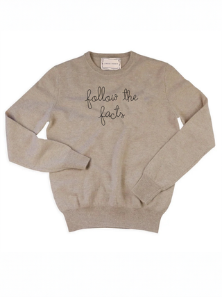 "follow the facts" Cashmere Crewneck
