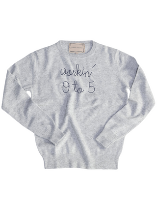 "workin' 9 to 5" Crewneck Sweater Donation10p Smoke XS 