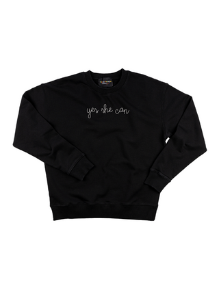 "yes she can" Women's Sweatshirt Sweatshirt Ecovest Black XS 