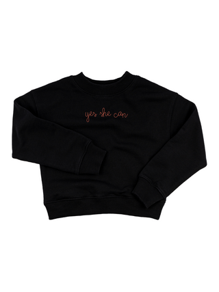 "yes she can" Kids' Sweatshirt Sweatshirt Ecovest Black 2T 