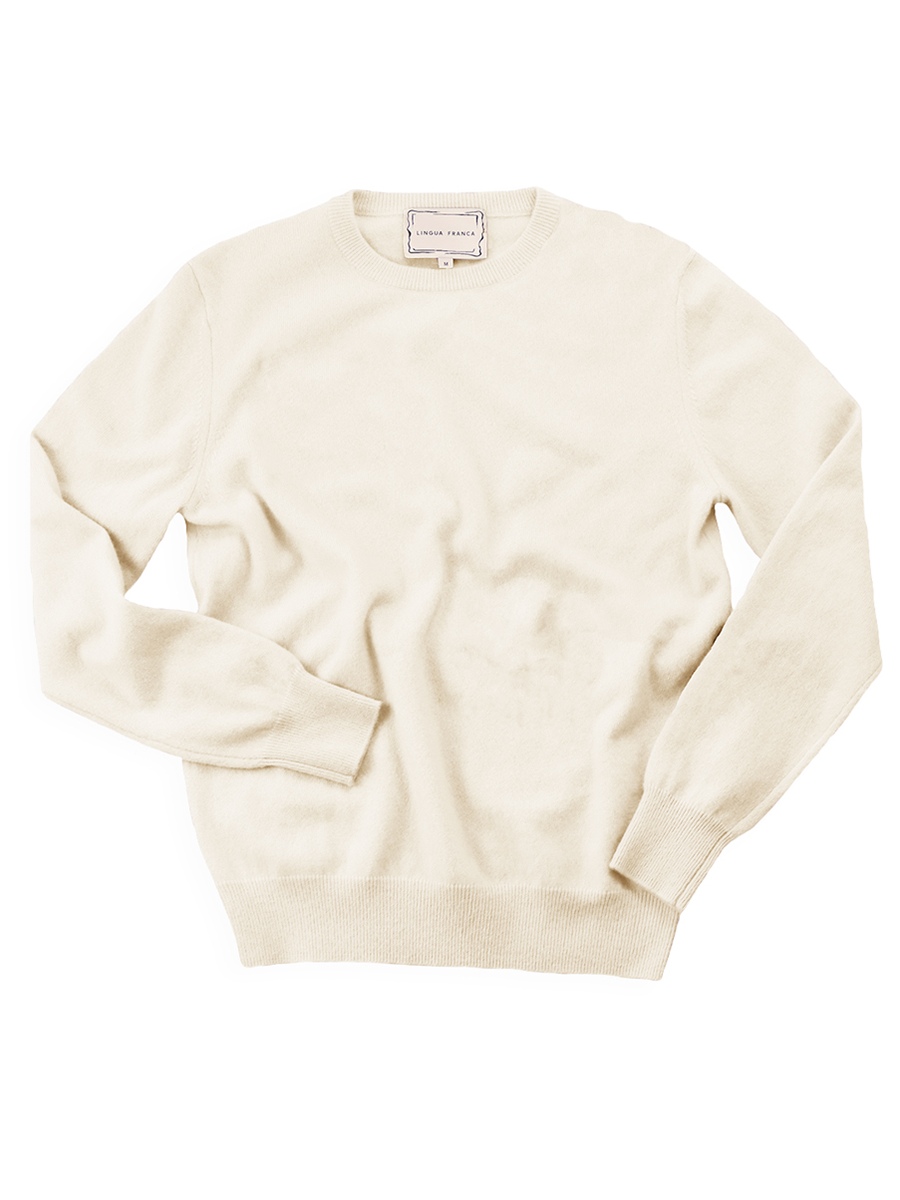 Lingua Franca Jacquard Logo Cashmere Sweater