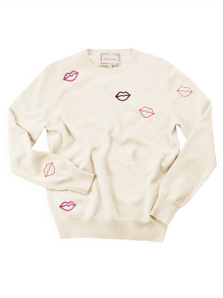 Lips Crewneck Sweater Lingua Franca NYC   