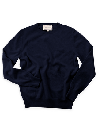 Felt Heart Crewneck Sweater Lingua Franca NYC Navy XS 