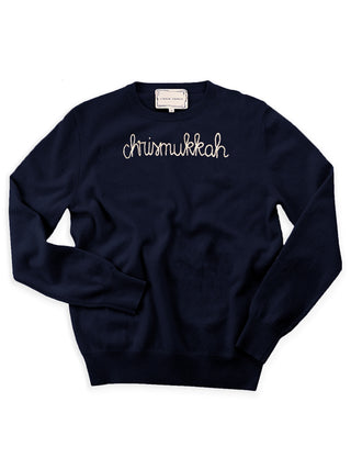 "chrismukkah" Crewneck Sweater Lingua Franca NYC Navy XS 