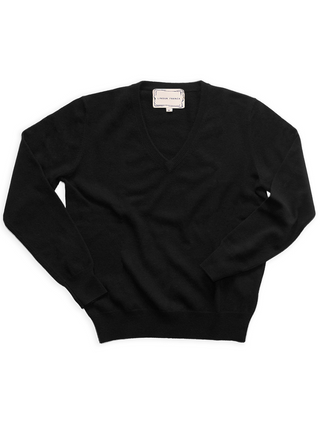 Dreidel V-Neck Sweater Lingua Franca NYC Black XS