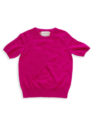 Short Sleeve Sweater, Sans Stitching Womens Lingua Franca NYC Fuchsia XS 