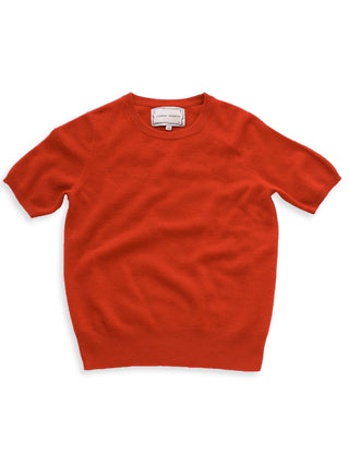 Short Sleeve Sweater, Sans Stitching Womens Lingua Franca NYC Rust XS 