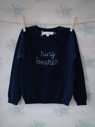 "ring bearer" Kids Crewneck Sweater Lingua Franca NYC   