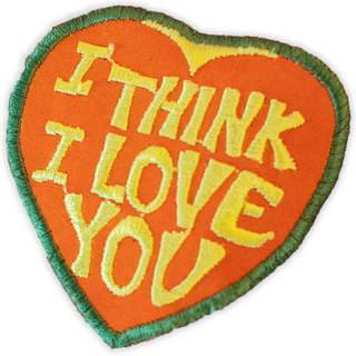 I think I love you Patch- Twill  Lingua Franca NYC OS Red 