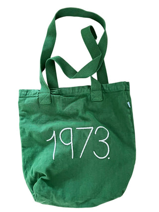 "1973" Tote Bag  Donation Vintage Green  